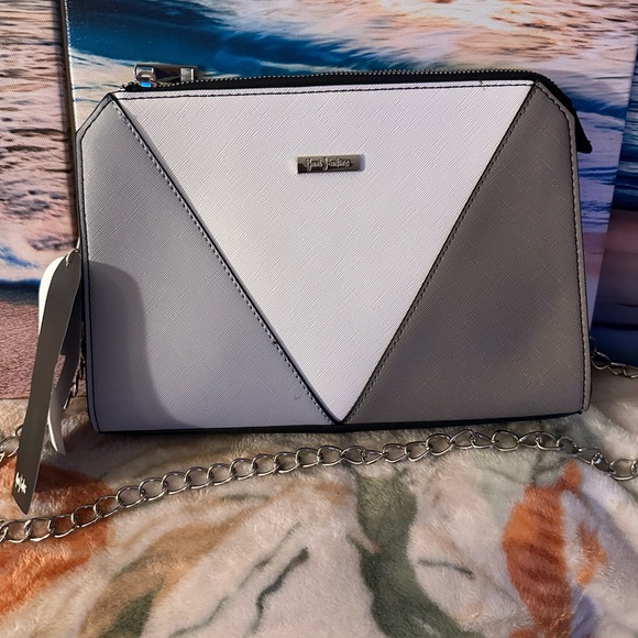 yani j’adore Handbags - Elegant White and Gray Clutch by [Brand] Yani J’adore